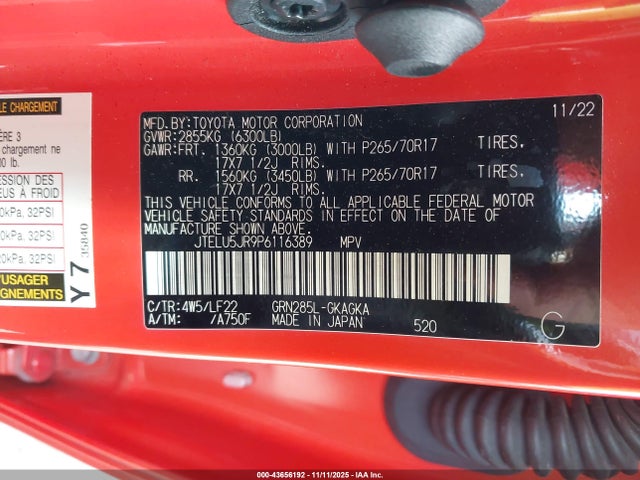JTELU5JR9P6116389 Toyota 4runner Trd Pro