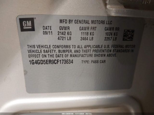 2012 BUICK LACROSSE 1G4GD5ER9CF173634 Photo 8