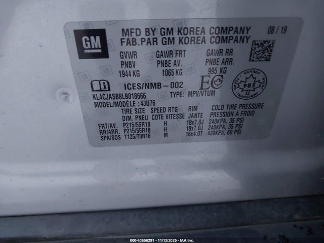 Aukcja sprzedaży 2020 Buick Encore Fwd Preferred, vin: KL4CJASB8LB018666, numer aukcji: 43656291