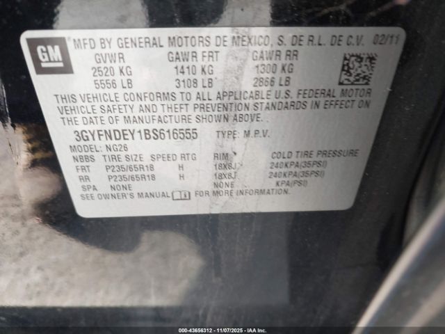 2011 CADILLAC SRX 3GYFNDEY1BS616555 Photo 8