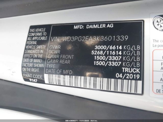 2019 MERCEDES-BENZ METRIS WD3PG2EA3K3601339 Photo 8