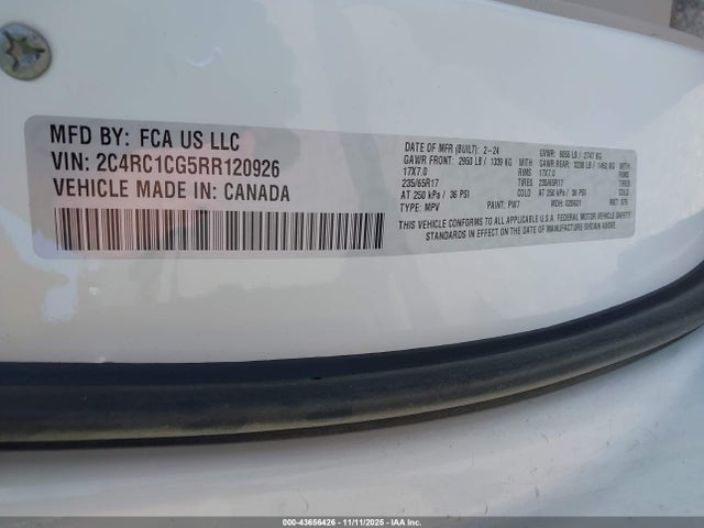 2C4RC1CG5RR120926 Chrysler Voyager Lx