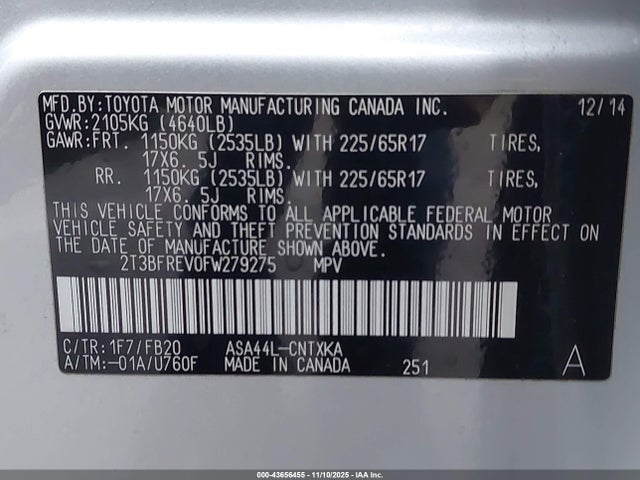 Toyota RAV4 LE 2015 2T3BFREV0FW279275 Image 22
