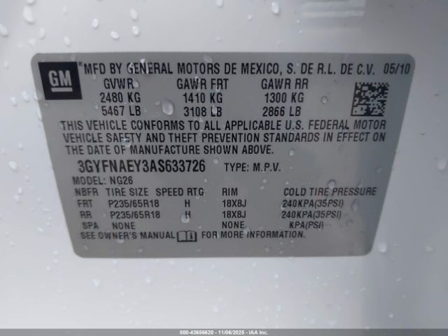 2010 CADILLAC SRX 3GYFNAEY3AS633726 Photo 8