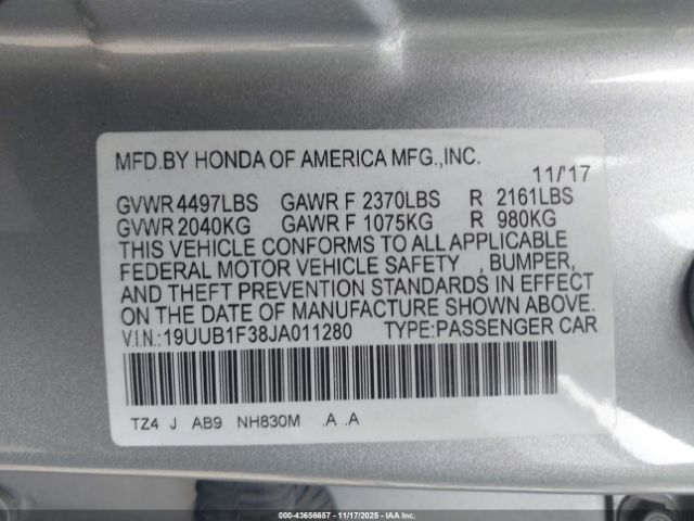 2018 ACURA TLX 19UUB1F38JA011280 Photo 8