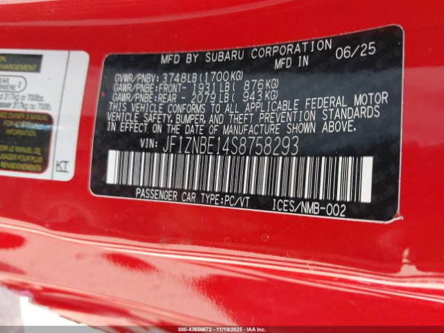 2025 TOYOTA GR86 JF1ZNBE14S8758293 Photo 8