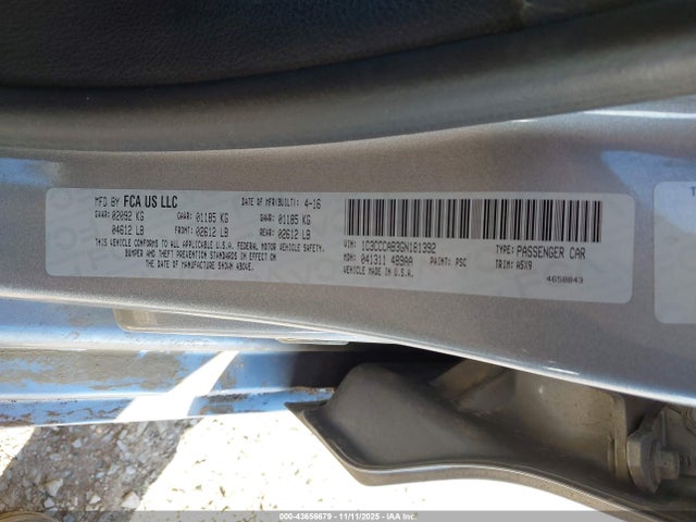 2016 Chrysler 200 Limited მანქანა იყიდება აუქციონზე, vin: 1C3CCCAB3GN181392, აუქციონის ნომერი: 43656679