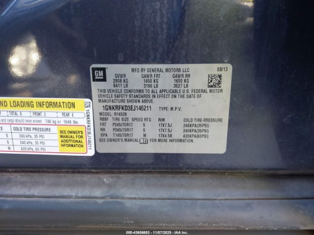 2014 CHEVROLET TRAVERSE 1GNKRFKD3EJ146211 Photo 8