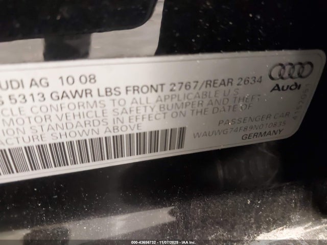 2009 AUDI A6 WAUWG74F89N010835 Photo 8
