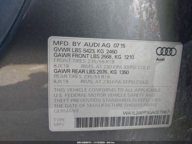 2016 AUDI Q5 WA1L2AFP3GA027967 Photo 8