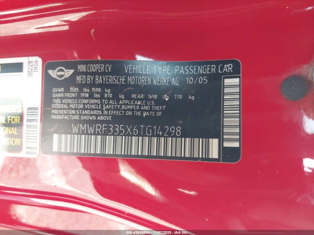 2006 MINI COOPER WMWRF335X6TG14298 Photo 8