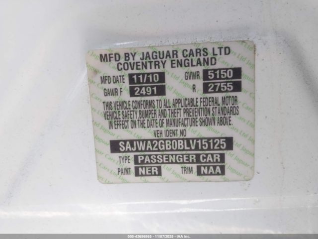 2011 JAGUAR XJ SAJWA2GB0BLV15125 Photo 8