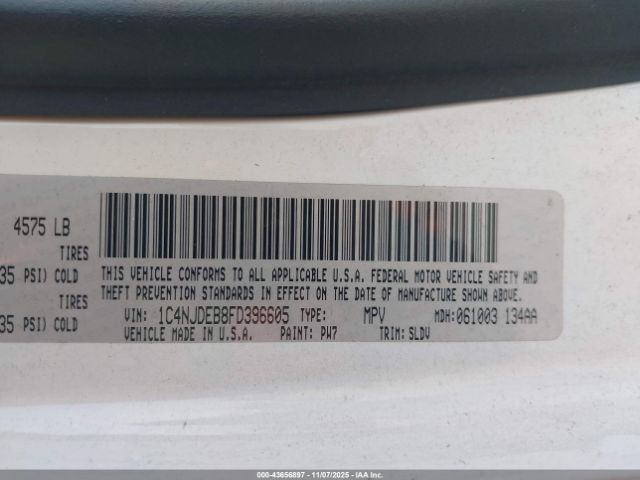 2015 JEEP COMPASS 1C4NJDEB8FD396605 Photo 8