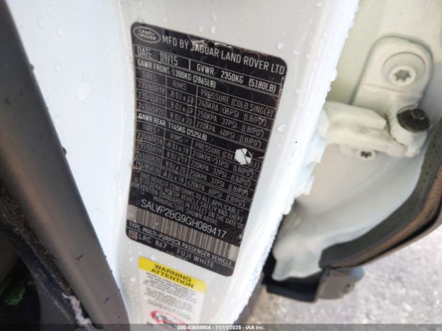 2016 LAND ROVER RANGE ROVER EVOQUE SALVP2BG9GH089417 Photo 8