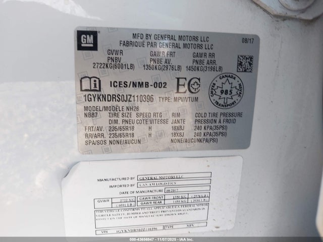 2018 CADILLAC XT5 1GYKNDRS0JZ110396 Photo 8