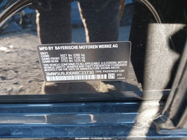 2022 BMW 3 SERIES 3MW5U9J06N8C33730 Photo 8
