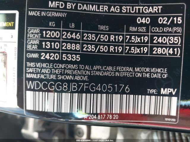 2015 MERCEDES-BENZ GLK 350 WDCGG8JB7FG405176 Photo 8