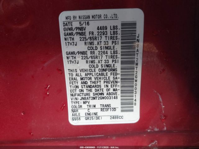 2016 NISSAN ROGUE JN8AT2MT2GW003148 Photo 8