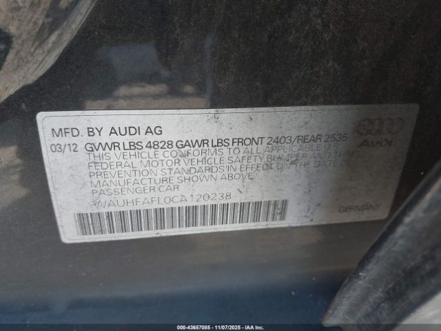 2012 AUDI A4 WAUHFAFL0CA120238 Photo 8