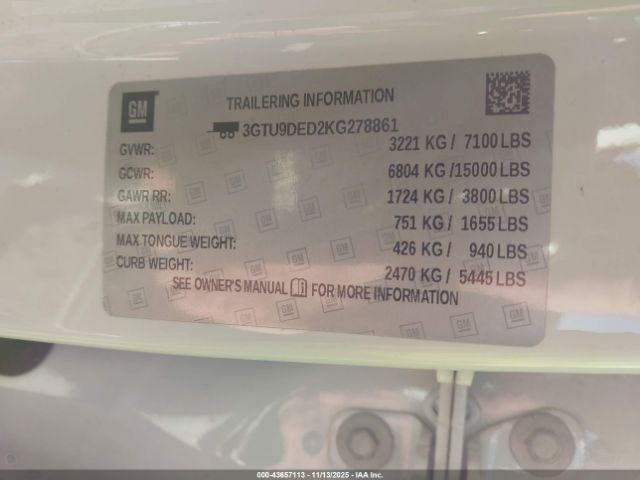 2019 GMC SIERRA 1500 3GTU9DED2KG278861 Photo 8