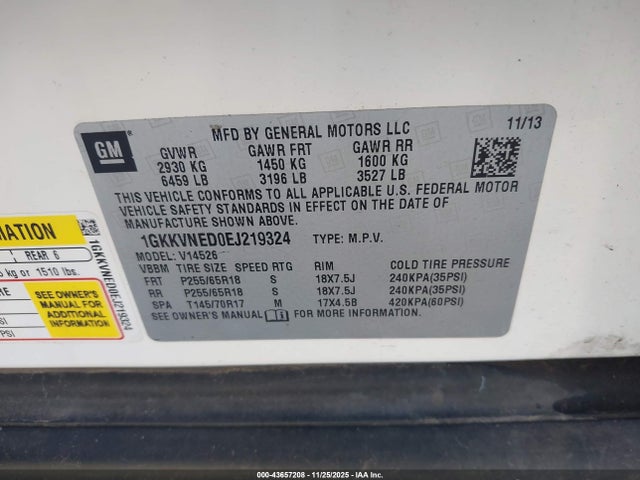 GMC Acadia Sle-1 2014 1GKKVNED0EJ219324 Image 9