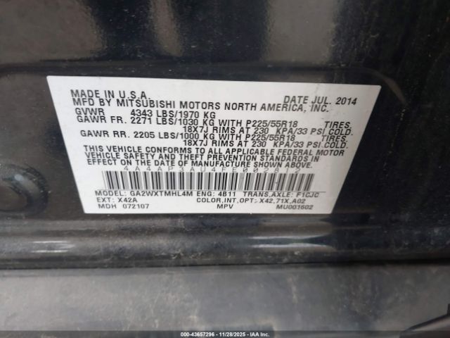 2015 MITSUBISHI OUTLANDER SPORT 4A4AP3AU4FE002812 Photo 8