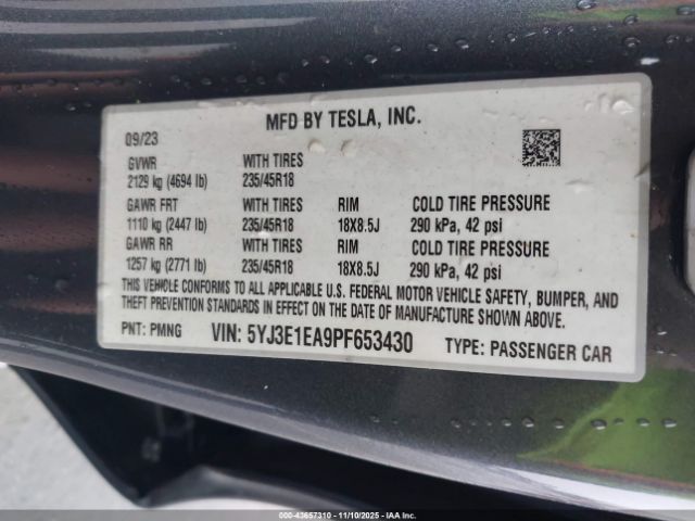 2023 TESLA MODEL 3 5YJ3E1EA9PF653430 Photo 8