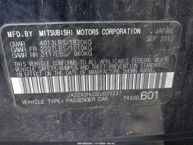 2014 MITSUBISHI LANCER SPORTBACK JA32X2HU0EU009237 Photo 8