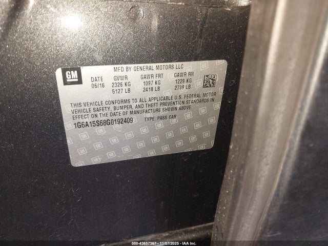 2016 CADILLAC CTS-V 1G6A15S68G0192409 Photo 8