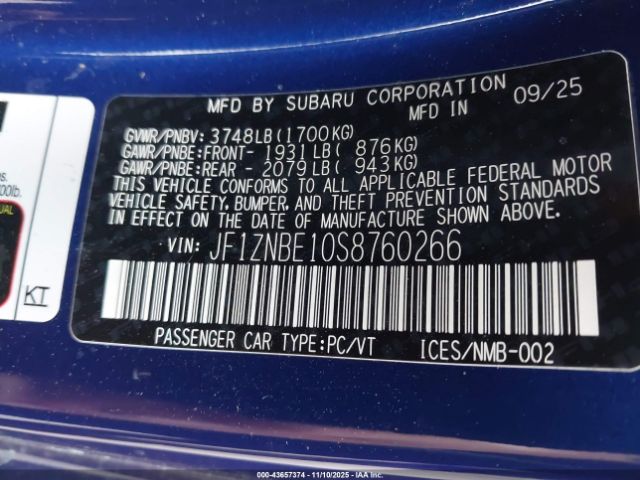 2025 TOYOTA GR86 JF1ZNBE10S8760266 Photo 8