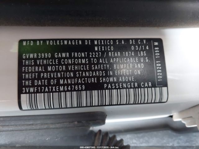 2014 VOLKSWAGEN BEETLE 3VWF17ATXEM647659 Photo 8