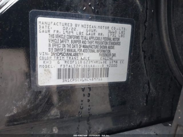 2022 NISSAN KICKS 3N1CP5CV6NL489711 Photo 8