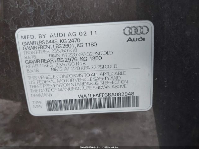 2011 AUDI Q5 WA1LFAFP3BA082948 Photo 8