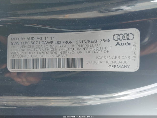 2012 AUDI A5 WAUCFAFH6CN004301 Photo 8