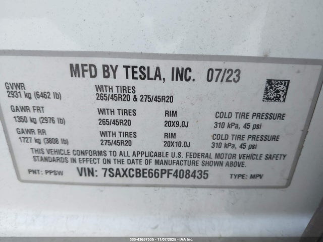 2023 TESLA MODEL X 7SAXCBE66PF408435 Photo 8