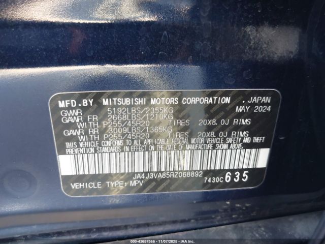 2024 MITSUBISHI OUTLANDER JA4J3VA85RZ068892 Photo 8