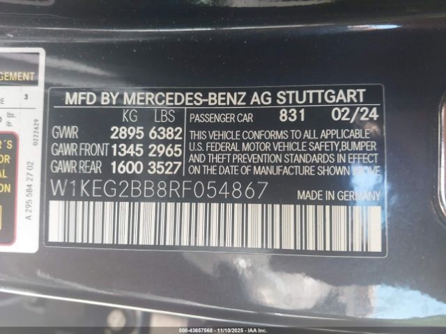 2024 MERCEDES-BENZ EQE 350+ W1KEG2BB8RF054867 Photo 8