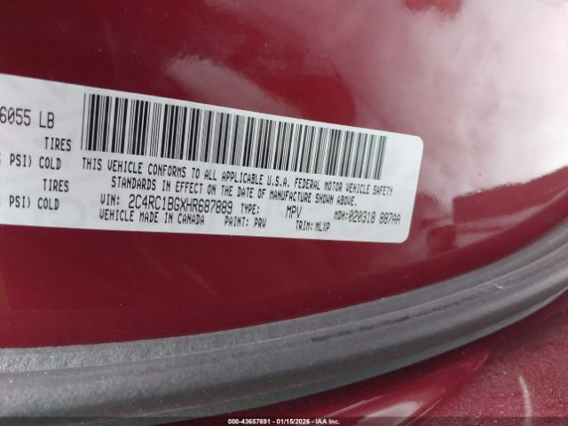 2017 CHRYSLER PACIFICA 2C4RC1BGXHR687889 Photo 8