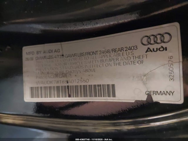 2009 AUDI A5 WAUDK78T69A012550 Photo 8