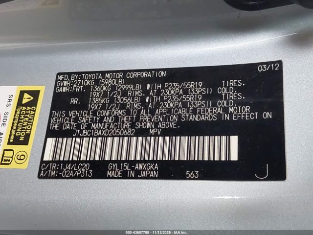 2013 LEXUS RX 450H JTJBC1BAXD2050682 Photo 8