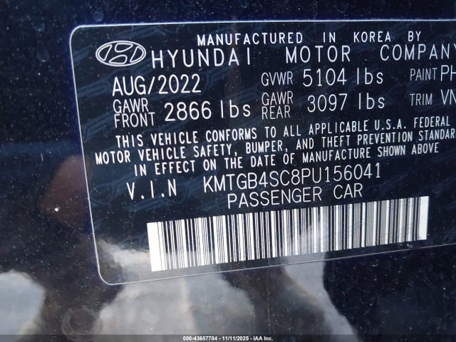 Aukcja sprzedaży 2023 Genesis G80 2.5t Rwd, vin: KMTGB4SC8PU156041, numer aukcji: 43657784