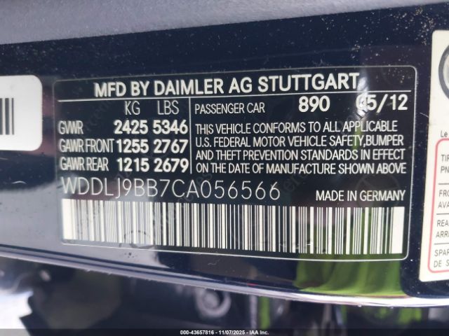 2012 MERCEDES-BENZ CLS 550 WDDLJ9BB7CA056566 Photo 8