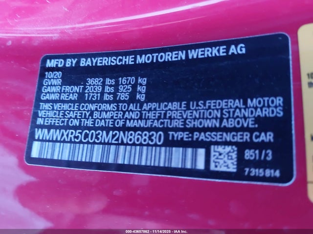 2021 MINI HARDTOP WMWXR5C03M2N86830 Photo 8