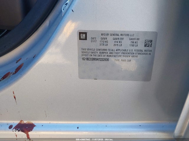 2017 CHEVROLET CRUZE 1G1BC5SM9H7222836 Photo 8