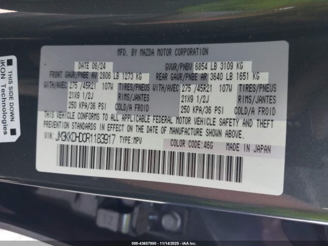 2024 MAZDA CX-90 JM3KKDHD0R1183917 Photo 8