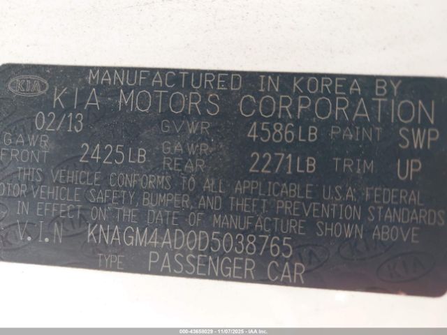 2013 KIA OPTIMA HYBRID KNAGM4AD0D5038765 Photo 8