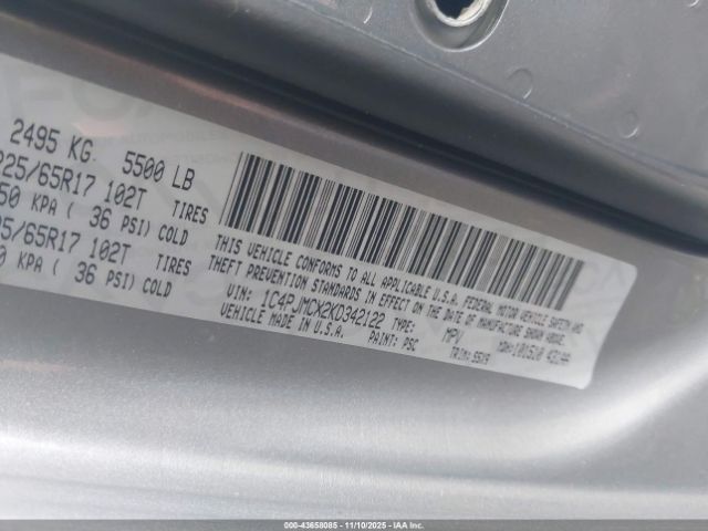 2019 JEEP CHEROKEE 1C4PJMCX2KD342122 Photo 8