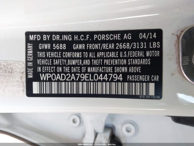 2014 PORSCHE PANAMERA E-HYBRID WP0AD2A79EL044794 Photo 8