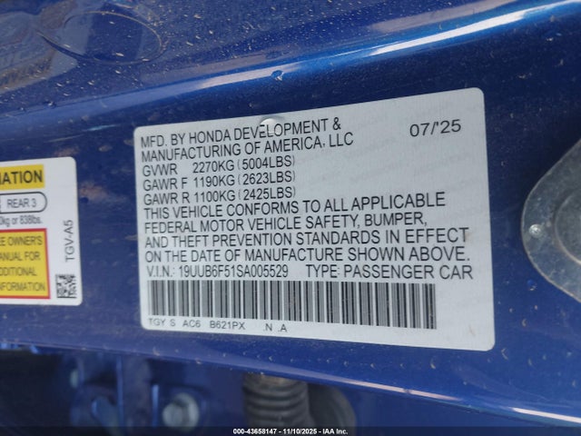 Продаж на аукціоні авто 2025 Acura Tlx A-spec Package, vin: 19UUB6F51SA005529, номер лоту: 43658147