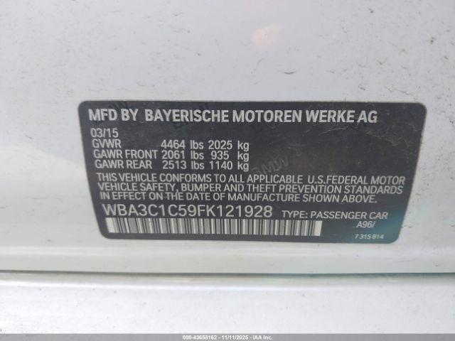 2015 BMW 328I WBA3C1C59FK121928 Photo 8